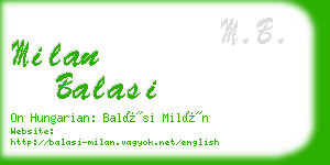 milan balasi business card